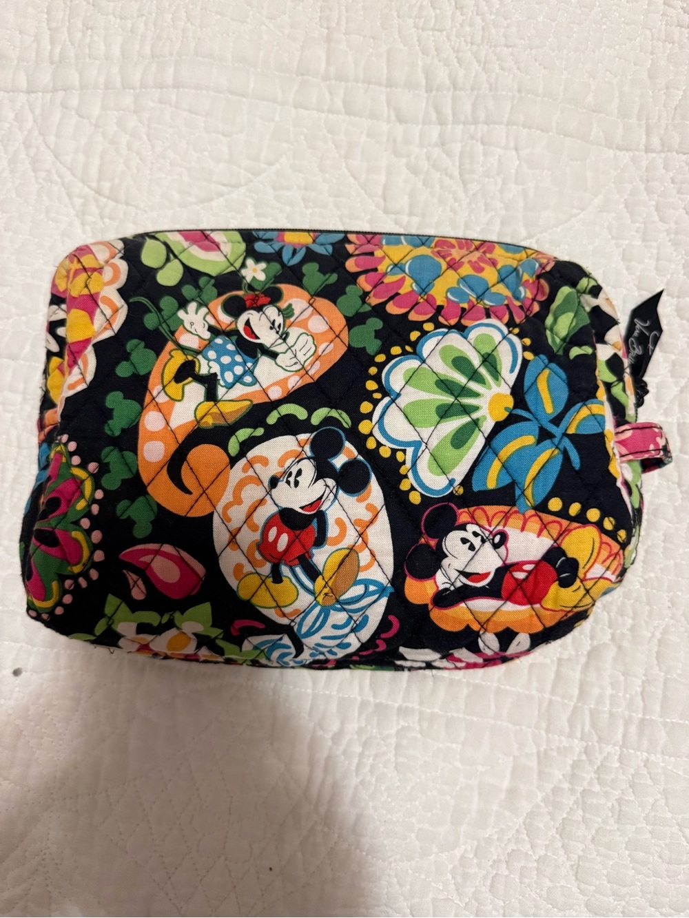Vera Bradley Large Black Floral Cosmetic Pouch Disney Parks